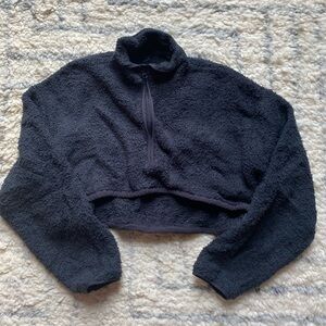 SKIMS Cropped Fleece Quarter-Zip